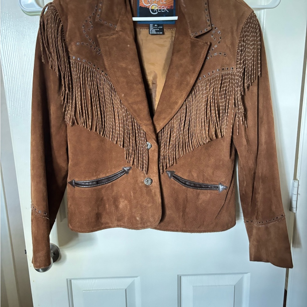 Western Fringe Suede Blazer